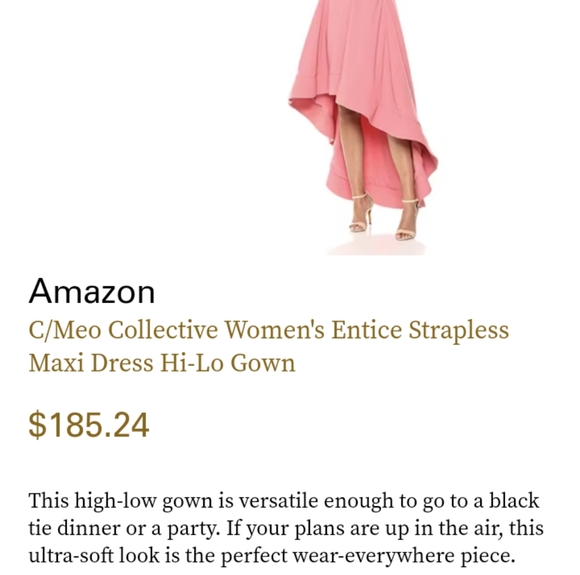 New C/MAO Collective HI Low Strapless Dress - Picture 2 of 7